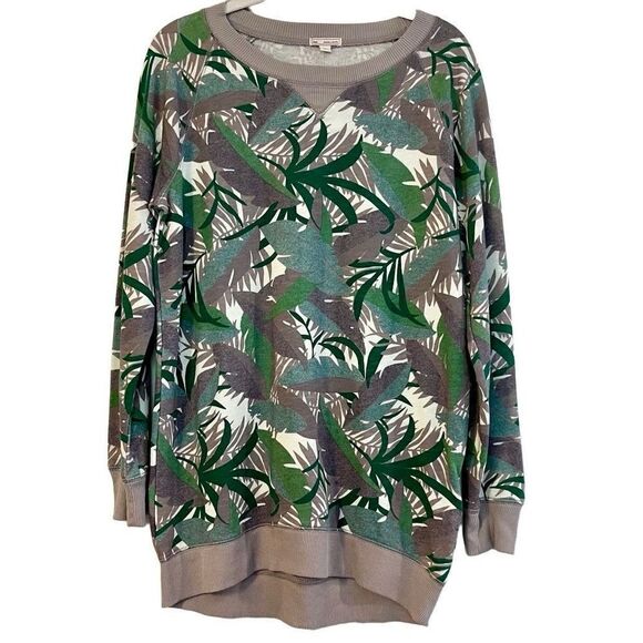 NWT Gap Sweatshirt Tunic Leaf Camouflage Top Small - Picture 1 of 12